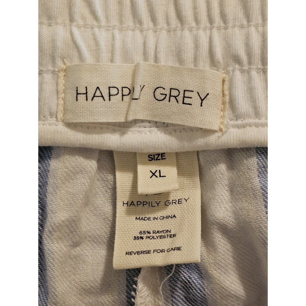 Happily Grey Lounge Pajama Pants Women's Size XL Striped White/Blue - Picture 4 of 5